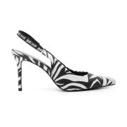 Zwarte Hak Slingback Schoenen Just Cavalli , Black , Dames