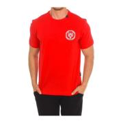 Korte Mouw T-shirt met Merkprint Plein Sport , Red , Heren