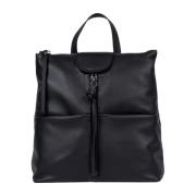 Zwarte Leren Rugzak Giada Model Gianni Chiarini , Black , Dames