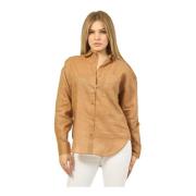 Relaxed Fit Bruine Blouse Hugo Boss , Brown , Dames