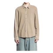 Klassieke Lichtgewicht Katoenen Overhemd James Perse , Brown , Heren