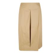 Geplooide Poplin Rok Tory Burch , Beige , Dames