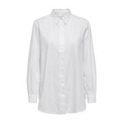 Lange Mouw Katoenen Damesblouse Only , White , Dames