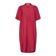 Jurk met Ruches en Korte Mouwen Co'Couture , Red , Dames