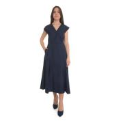 V-hals Mouwloze Katoenen Jurk Pennyblack , Blue , Dames