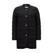 Bouclé Lange Donsjas Zwart Moncler , Black , Dames