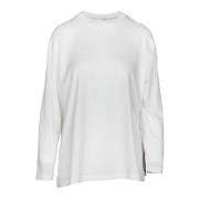 Lange Mouw Jersey T-shirt met Strik Douuod Woman , White , Dames