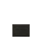 Zwarte leren portemonnee met logo Dolce & Gabbana , Black , Heren