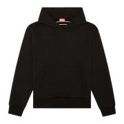 Hoodie met logo borduursel Diesel , Black , Heren