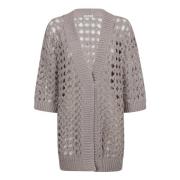 3D Net Cardigan Sweaters Brunello Cucinelli , Beige , Dames