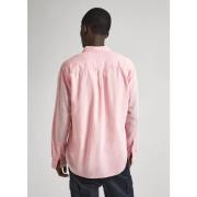 Roze Linnen Overhemd Lange Mouw Pepe Jeans , Pink , Heren