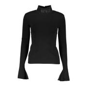 Zwarte Geborduurde Turtleneck Sweater Patrizia Pepe , Black , Dames
