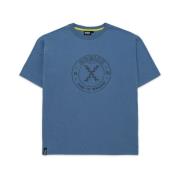 Vintage Casual T-shirt Munich , Blue , Heren