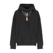 Zwarte hoodie met voorprint Marcelo Burlon , Black , Heren