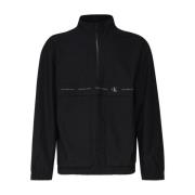Zwarte Sweater Hoodless Rits Logo Calvin Klein , Black , Heren