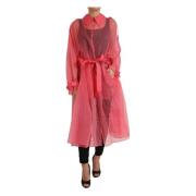 Elegant Roze Zijden Lang Jack Dolce & Gabbana , Pink , Dames