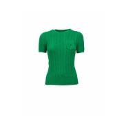 Katoenen kabelgebreide korte mouw pullover Polo Ralph Lauren , Green ,...
