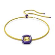 Paarse Kussen Geslepen Ketting Swarovski , Yellow , Dames