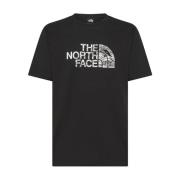 Woodcut Dome Tee Zwart T-shirts Polos The North Face , Black , Heren