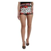 Zijden Multicolor Hotpants met Hoge Taille Dolce & Gabbana , Multicolo...