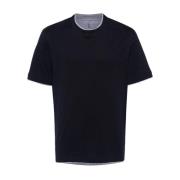 Zwarte T-shirts Polos Ss24 Brunello Cucinelli , Black , Heren