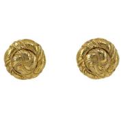 Pre-owned Metal earrings Chanel Vintage , Yellow , Dames