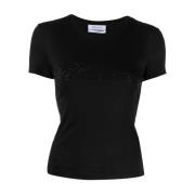 Zwarte T-shirts & Polo's voor Vrouwen Blumarine , Black , Dames