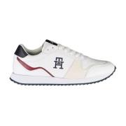 Geborduurde Lace-Up Sports Sneaker Tommy Hilfiger , White , Heren