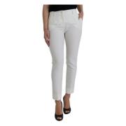 Luxe Witte Tapered Broek Dolce & Gabbana , White , Dames