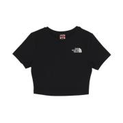 Zwarte Cropped T-shirt met Logo The North Face , Black , Dames