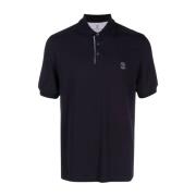Donkerblauwe T-shirts & Polos Ss24 Brunello Cucinelli , Blue , Heren