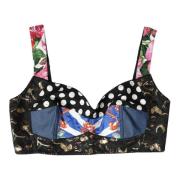 Bloemen Patchwork Crop Top Dolce & Gabbana , Multicolor , Dames