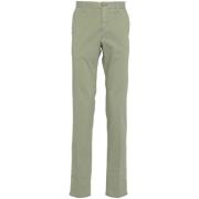 Salie Groene Katoenen Broek Elastische Taille Incotex , Green , Heren