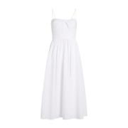 Witte Monogram Mouwloze Jurk Karl Lagerfeld , White , Dames