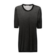 Zwarte T-shirt met korte mouwen Ami Paris , Black , Dames