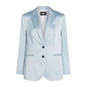 Satin Blauwe Celeste Blazer Karl Lagerfeld , Blue , Dames