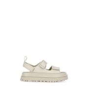 Beige Sandalen Ronde Neus Klittenbandsluiting UGG , Beige , Dames