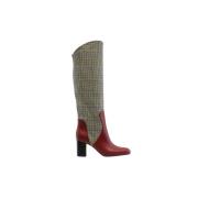 Rode Tweed Hoge Hak Laars Ines De La Fressange Paris , Multicolor , Da...