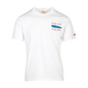 Klassiek Katoenen T-shirt Wit MC2 Saint Barth , White , Heren