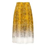 Gele Geplooide Rok Magnetische Knoopsluiting Max Mara Studio , Multico...