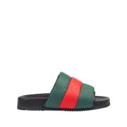 Web Padded Sandalen Zwart Gucci , Black , Heren