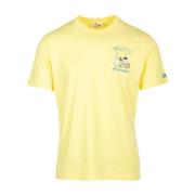 Klassiek Katoenen T-shirt Geel MC2 Saint Barth , Yellow , Heren