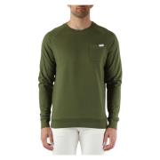 Katoenen Crewneck Active Pocket Sweatshirt Aquascutum , Green , Heren