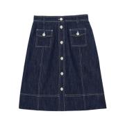 Elegante Denim Rok met Stijlvolle Details Ines De La Fressange Paris ,...