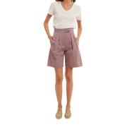 Rode geruite hoge taille shorts Ines De La Fressange Paris , Multicolo...