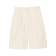 Elegante Ivory Geplooide Zomer Shorts Ines De La Fressange Paris , Bei...