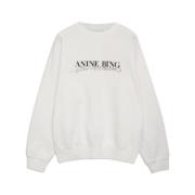 Ramona Oversized Sweatshirt met Zwarte Print Anine Bing , White , Dame...