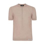 Beige Wol Netsteek Shirt Fendi , Beige , Heren