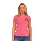 Casual Katoenen T-shirt Moschino , Pink , Dames