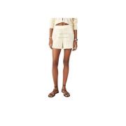 Biologische Katoen Patchwork Shorts Ba&Sh , Beige , Dames